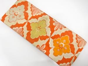 アンティーク　花菱模様織り出し子供帯（材料）